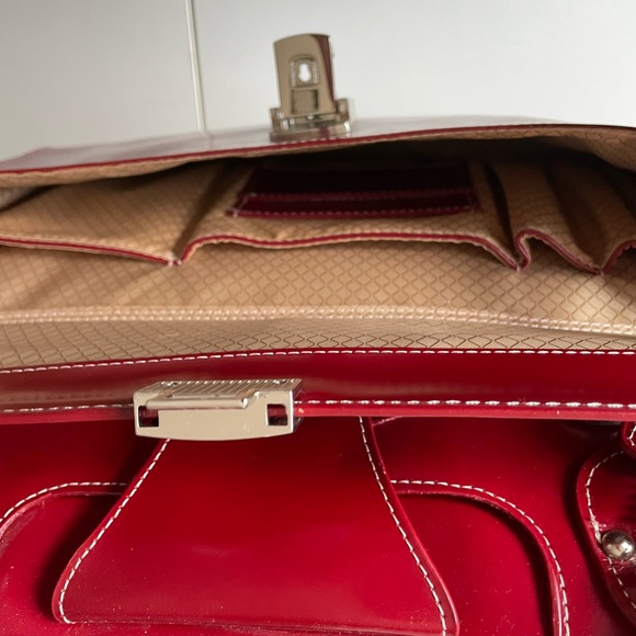 NWT - McKlein red laptop roller bag (genuine leather) - Picture 7 of 8